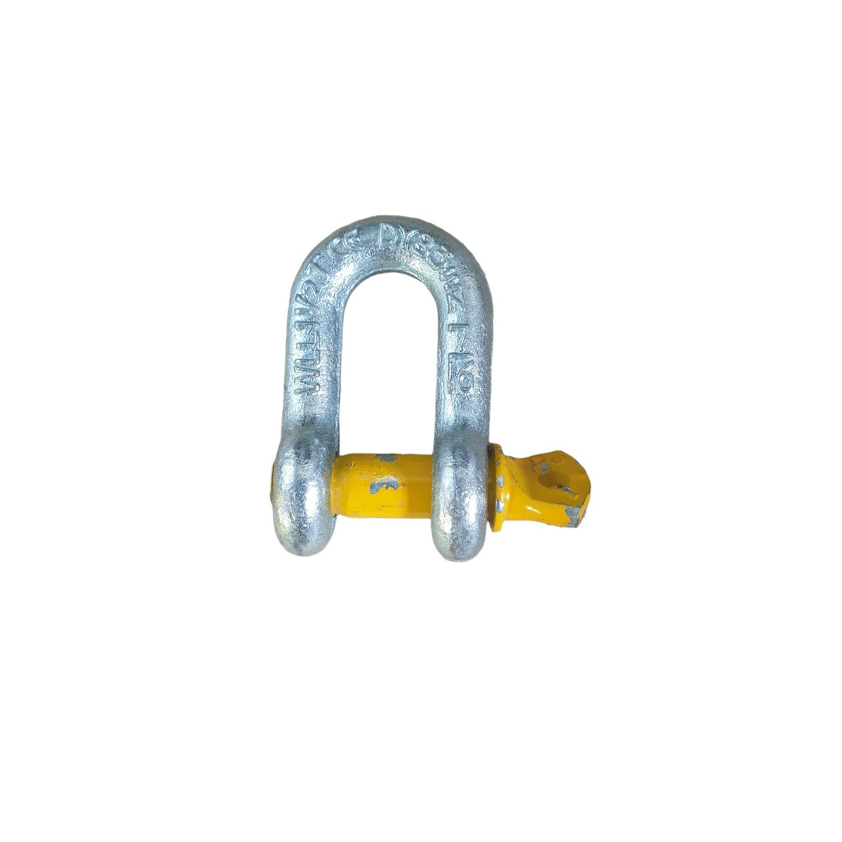 Galvanised 11mm D shackle rated 1.5 tonne Grade S, for horse float safety chains and towing
