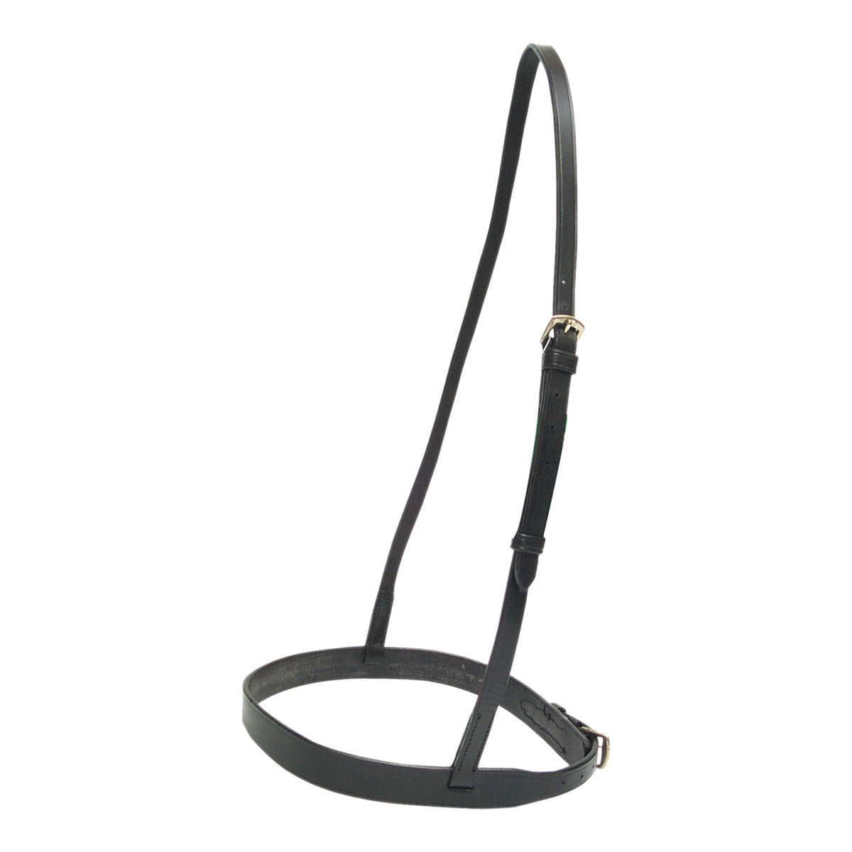 McAlister flat cavesson noseband in brown drum dyed leather, pony size English noseband
