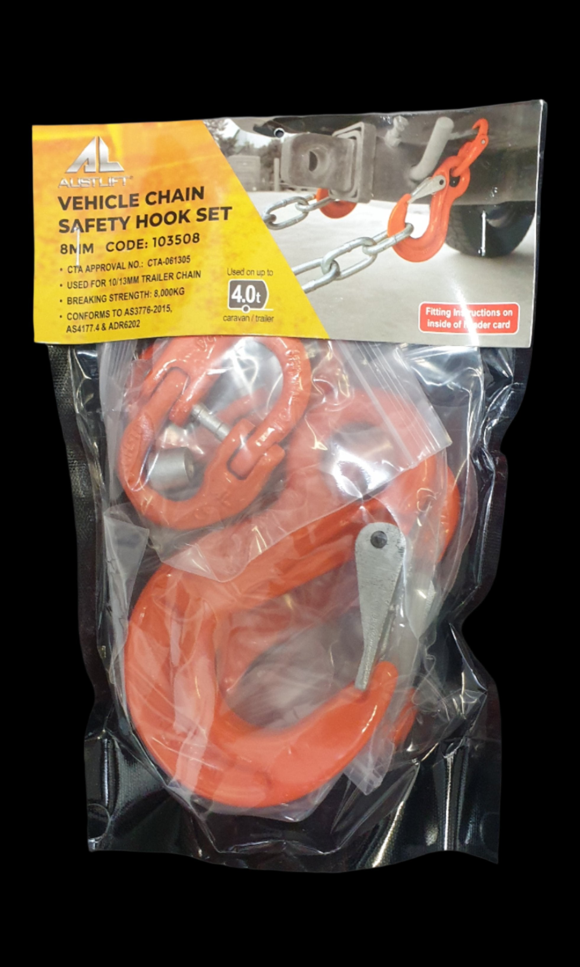 Vehicle Chain Safety Hook Set G-80, 8mm 4.0t