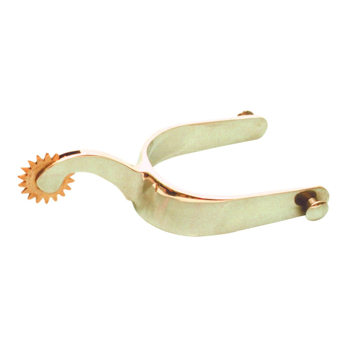 Eureka Outback stockmans spurs with 2 inch swan neck shank and 1 1/4 inch brass rowels