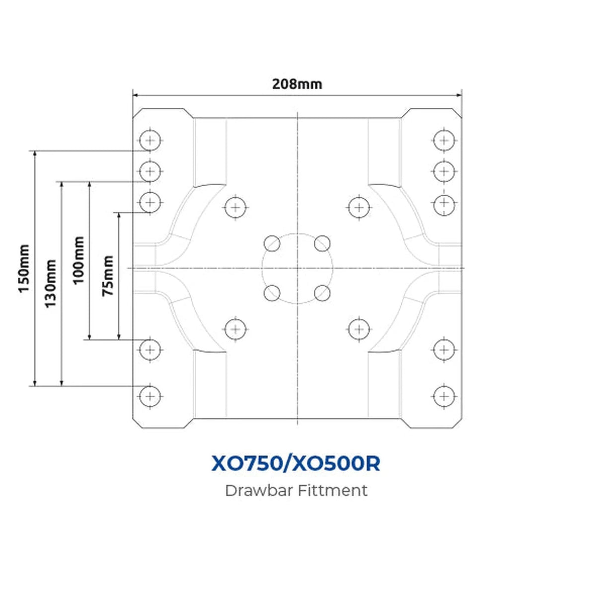 Ark XO750B black jockey wheel with lockable yoke positions for caravans and horse floats